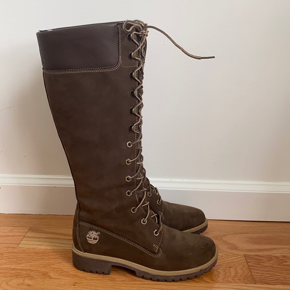 TIMBERLAND Dark Brown Tall Boots Size 6